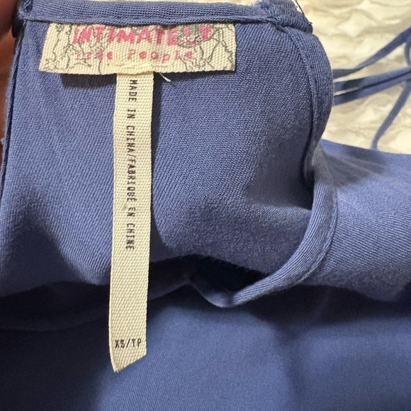 Free People Intimately Blue Handkerchief Frayed Hem. Double Shoulder Straps - Picture 6 of 12